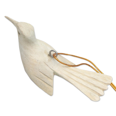 Wood ornaments, 'Take Flight' (set of 4) - Hand Crafted Hibiscus Wood Bird Ornaments (Set of 4)