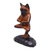Wood sculpture, 'Vrkasana Cat' - Hand Carved Suar Wood Figure of a Cat in Yoga Position (image 2b) thumbail