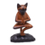Wood sculpture, 'Vrkasana Cat' - Hand Carved Suar Wood Figure of a Cat in Yoga Position (image 2c) thumbail