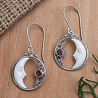 Garnet dangle earrings, One Moonlit Night