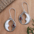 Garnet dangle earrings, 'One Moonlit Night' - Sterling Silver and Garnet Dangle Earrings thumbail
