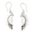 Garnet dangle earrings, 'Love in the Moonlight' - Crescent Moon Garnet Dangle Earrings thumbail