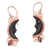 Rose gold-plated garnet dangle earrings, 'Moonlit Shadow' - Rose Gold-Plated Garnet Dangle Earrings thumbail