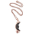 Rose gold-plated garnet pendant necklace, 'Moonlit Shadow' - Rose Gold-Plated Garnet Pendant Necklace thumbail