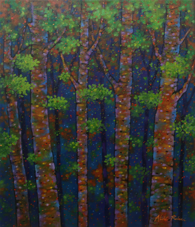 Acrylic Forest Painting from Java