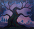 'Valor Old Tree' - Purple and Blue Acrylic Tree Painting thumbail