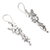 Sterling silver dangle earrings, 'Shimmering Tendrils' - Sterling Silver Dangle Earrings with Floral Motif (image 2b) thumbail