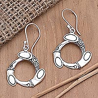 Sterling silver dangle earrings, 'United Three' - Artisan Made Sterling Silver Dangle Earrings