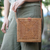 Batik bamboo sling bag, 'Lucky Lady' - Woven Bamboo Sling Bag with Faux Leather Accent