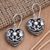 Sterling silver dangle earrings, 'Cage of Love' - Sterling Silver Dangle Earrings with Heart Motif (image 2) thumbail