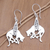 Sterling silver dangle earrings, 'Entangled Pup' - Sterling Silver Dangle Earrings with Dog Motif (image 2) thumbail