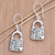 Sterling silver dangle earrings, 'Locked Up Tight' - Sterling Silver Dangle Earrings with Lock Motif (image 2) thumbail