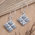 Sterling silver dangle earrings, 'Meet and Greet' - Hand Crafted Sterling Silver Dangle Earrings (image 2) thumbail