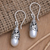 Cultured pearl dangle earrings, 'Dragonfly Treasure' - Sterling Silver and Cultured Pearl Dangle Earrings (image 2) thumbail