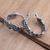 Sterling silver hoop earrings, 'Victory Lap' - Handcrafted Sterling Silver Hoop Earrings (image 2b) thumbail