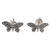 Knopfohrringe aus Sterlingsilber - Ohrringe aus Sterlingsilber mit Schmetterlingsknöpfen