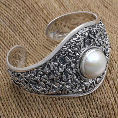 Cultured pearl cuff bracelet, Overflow of Love