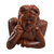 Wood sculpture, 'Daydreaming Angel' - Hand Carved Suar Wood Angel Sculpture