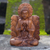 Wood sculpture, 'Perfect Peace' - Handmade Suar Wood Meditating Sculpture (image 2) thumbail