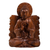 Wood sculpture, 'Perfect Peace' - Handmade Suar Wood Meditating Sculpture thumbail