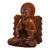 Wood sculpture, 'Perfect Peace' - Handmade Suar Wood Meditating Sculpture (image 2c) thumbail
