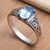 Blue topaz single stone ring, 'Ocean Uncertainty ' - Blue Topaz and Sterling Silver Single Stone Ring (image 2) thumbail