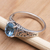 Blue topaz single stone ring, 'Ocean Uncertainty ' - Blue Topaz and Sterling Silver Single Stone Ring (image 2b) thumbail