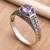 Amethyst solitaire ring, 'Imperial Flowers' - Amethyst and Sterling Silver Solitaire Ring (image 2b) thumbail