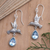 Blue topaz dangle earrings, 'Hummingbird Gift in Blue' - Blue Topaz Hummingbird Dangle Earrings (image 2) thumbail