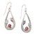 Garnet dangle earrings, 'Garter Snake in Red' - Garnet and Sterling Silver Snake Earrings thumbail