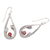 Garnet dangle earrings, 'Garter Snake in Red' - Garnet and Sterling Silver Snake Earrings (image 2b) thumbail