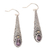 Gold-accented amethyst dangle earrings, 'Through the Flames' - Handmade Gold-Accented Amethyst Dangle Earrings thumbail