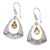Citrine dangle earrings, 'Lovely Temple' - Citrine and Sterling Silver Dangle Earrings thumbail