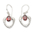 Garnet dangle earrings, 'Blazing Heart' - Garnet and Sterling Silver Dangle Earrings thumbail