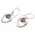 Garnet dangle earrings, 'Blazing Heart' - Garnet and Sterling Silver Dangle Earrings (image 2c) thumbail