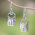 Sterling silver dangle earrings, 'Sweet Spots' - Sterling Silver Giraffe Dangle Earrings from Bali (image 2) thumbail