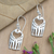 Sterling silver dangle earrings, 'Sweet Spots' - Sterling Silver Giraffe Dangle Earrings from Bali (image 2b) thumbail