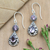 Amethyst dangle earrings, 'Nevermore' - Balinese Amethyst and Sterling Silver Dangle Earrings (image 2b) thumbail