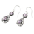 Amethyst dangle earrings, 'Nevermore' - Balinese Amethyst and Sterling Silver Dangle Earrings (image 2c) thumbail