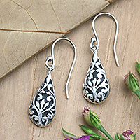 Sterling silver dangle earrings, 'Hazy Sunrise' - Hand Crafted Sterling Silver Dangle Earrings
