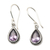 Amethyst dangle earrings, 'Cool Drop' - Handcrafted Sterling Silver and Amethyst Dangle Earrings (image 2a) thumbail