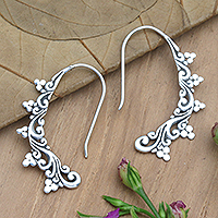Sterling silver drop earrings, 'Celestial Cloud' - Artisan Crafted Sterling Silver Drop Earrings
