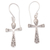 Sterling silver dangle earrings, 'Cross of Trust' - Sterling Silver Dangle Earrings with Cross Motif thumbail