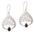 Garnet dangle earrings, 'Tropical Tree' - Garnet and Sterling Silver Tree of Life Earrings thumbail