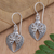 Sterling silver dangle earrings, 'Flying Heart' - Sterling Silver Dangle Earrings with Heart Motif