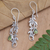 Peridot dangle earrings, 'Green Trellis' - Balinese Peridot and Sterling Silver Dangle Earrings (image 2) thumbail