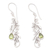 Peridot dangle earrings, 'Green Trellis' - Balinese Peridot and Sterling Silver Dangle Earrings thumbail