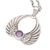 Amethyst pendant necklace, 'Wings of Eternity' - Amethyst Pendant Necklace with Wing Motif (image 2b) thumbail