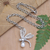 Cultured pearl pendant necklace, 'Dragonfly's Lantern' - Cultured Pearl Dragonfly Pendant Necklace (image 2b) thumbail