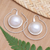 Cultured pearl drop earrings, 'Eternal Circle' - Hand Made Cultured Pearl Drop Earrings from Bali (image 2b) thumbail